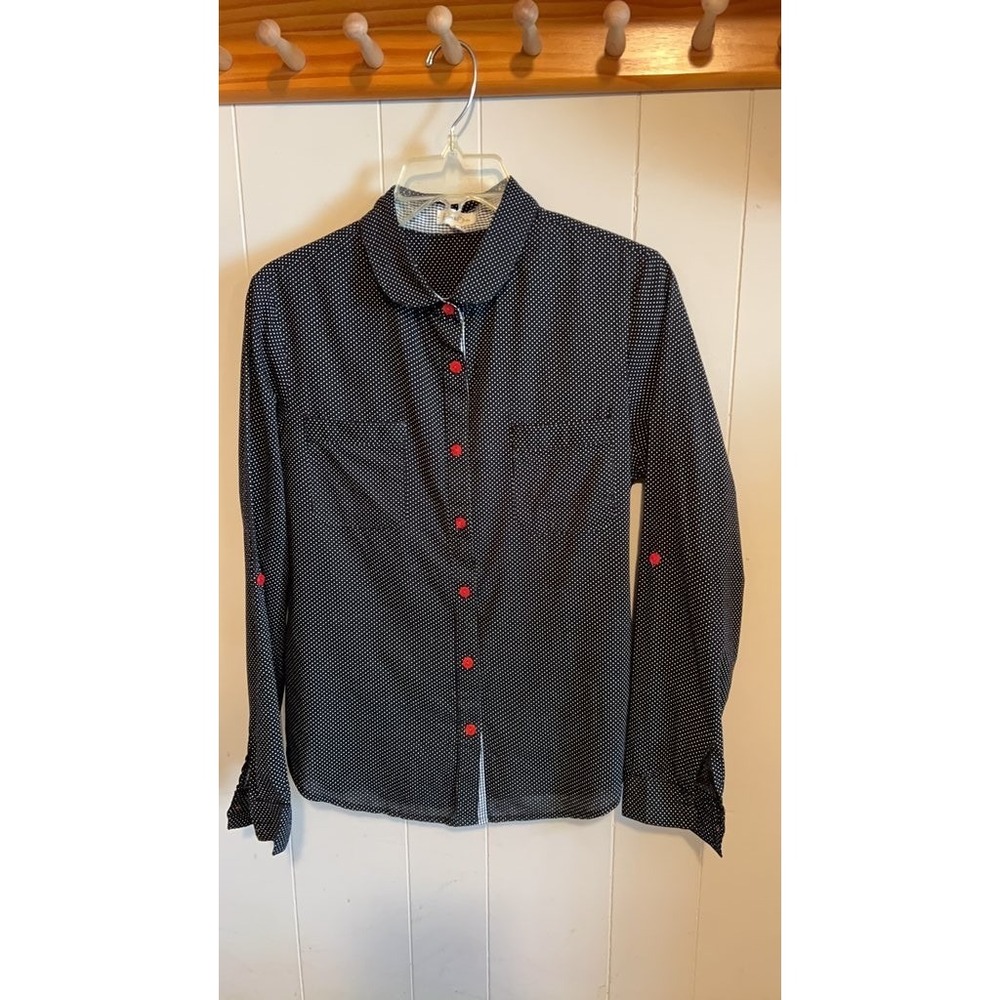 Eden & Olivia Women's Polka Dot Button-Up Shirt